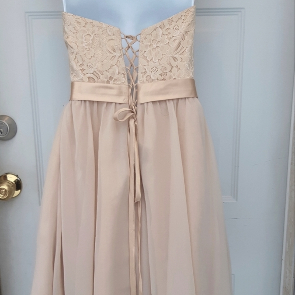 Satin Champagne Dress - Picture 3 of 16